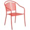 Emma and Oliver Commercial 35.25" Round Metal Garden Patio Table Set w/ 4 Round Back Chairs